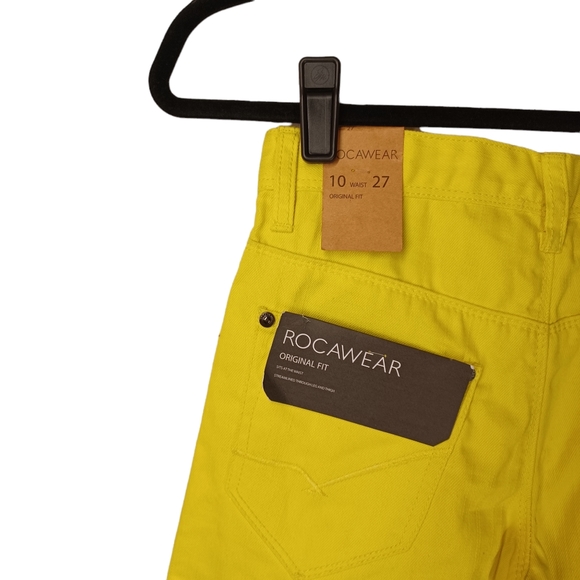 ROCAWEAR Original Fit Classic Yellow Straight Leg Color Jeans 10 (27) NWT - Picture 6 of 10